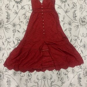 Simplee Apparel Scarlet Maxi Dress with Button Accents